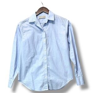 Everlane Women's Blue Button-Up Shirt Long Sleeve Collared Size 00 – Relaxed Fit